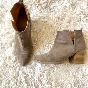 Faux Suede Taupe Booties